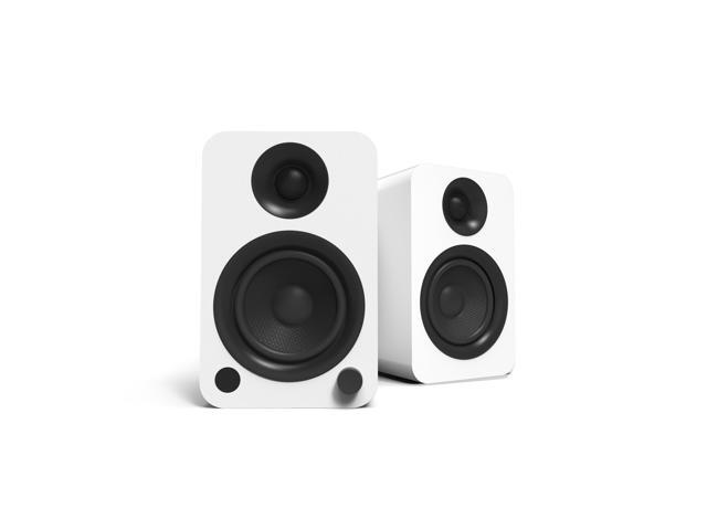 YUW 140W Powered Speakers with Bluetooth 4.2 and RCA Input Features Signal Detection and Auto Stand-by Remote Included Pair Matte White