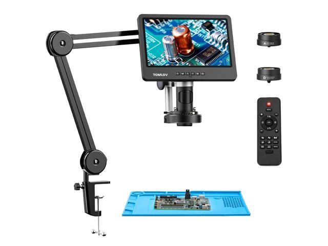DM602 Flex Digital Soldering Microscope 2000x, Flexible Arm, 10.1' HDMI Microscope with 3 Lens, Coin Magnifier with Ring Light, Adults LCD Video...