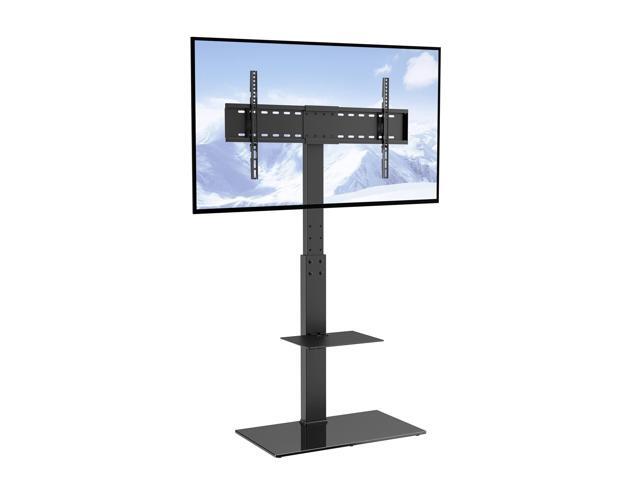 Swivel TV Stand Mount, Adjustable Floor Stand for 32-85 Inch TVs, Holds Up to 110lbs, Height Adjustable with Tempered Glass Base, Max VESA...