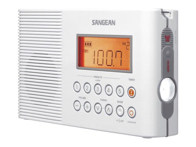 H201 Shower Radio AM/FM Waterproof, Weather Alert Radio, White