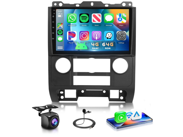 4G 64G Car Stereo for Ford Escape/Ford Kuga/Mazda Tribute 2007-2012 Radio, 9' IPS Touch Screen 36EQ DSP Wireless Carplay Android Auto Bluetooth 5.0...