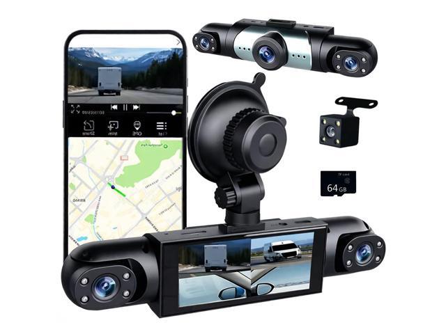 4 Channel Dash Cam 360° View, 1080P Front and Rear Inside, Left Right Dash Camera for Cars, Night Vision, WiFi & APP Control, G-Sensor, Loop...