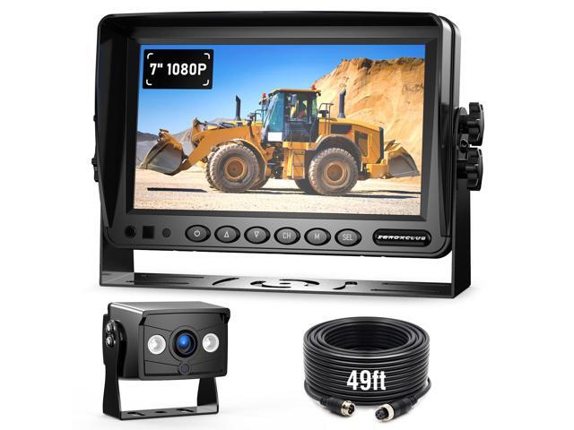 7' 1080P Wired Rear View Backup Camera System, Dual Split Screen IP69K Waterproof Reverse Camera, Vibration-Proof 10G for Tractor, Truck, Trailer,...
