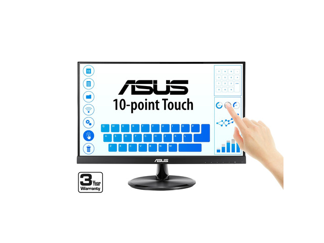 VT229H 21.5' Monitor 1080P IPS 10-Point Touch Eye Care with HDMI VGA, Black