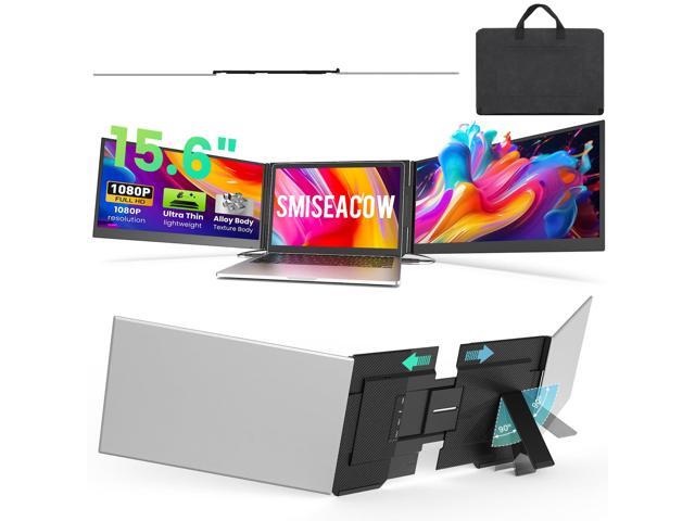 Triple Laptop Screen Extender 15.6', 1080P FHD IPS 0.18' Ultra-Slim & 3.9 lbs, Plug-Play Portable Triple Monitor for Laptops Fits 13-17.3' Laptops,...