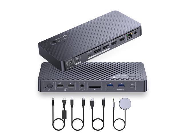 AV Access iDock P10 KVM Docking Station 2 Monitors 2 PCs, GbE, EDID, 5xUSB-A, 65W PD, USB C Hub, 4K@60Hz HDMI & DisplayPort USB C KVM Switch Dual.