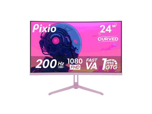 PXC248 Wave Pink 24 inch 200Hz Refresh Rate FHD 1080p Resolution 1500R Curve Fast VA Panel 1ms GTG Response Time Adaptive Sync HDR Curved Gaming...