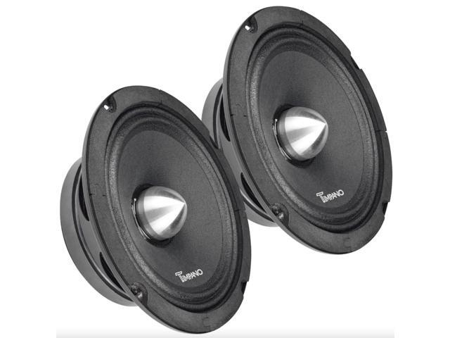 1000 Watts Midrange Speakers for Car Audio Systems TPT-MR6-4 Bullet 4 Ohm Shallow PRO Audio Mid Range Loudspeaker (Bundle 2 Speakers)