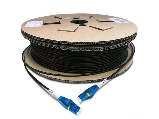 500 Feet (150 Meters) Uniboot LC to LC Outdoor Armored Fiber Patch Cable, Low Friction Single Mode Duplex Fiber Optic Cable Jumper Optical Patch...