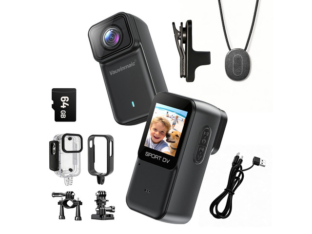 4K Body Camera with WiFi, POV Action Cam for Motorcycling Skiing Cycling Vlogging Sports, Magnetic Wearable Thumb Camera for Hands-Free Recording,...