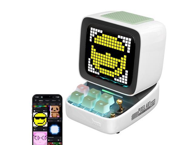 Ditoo Pro Retro Pixel Art Game Bluetooth Speaker with 16X16 LED App Controlled Front Screen (White)