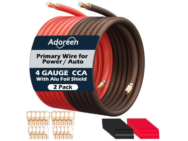 4 Gauge AWG Power/Ground Wire Cable 50 Ft Black+50 Ft Red, High Power Shielded CCA Soft Automotive Welding Battery Wiring Kit,for Car Audio Amp...