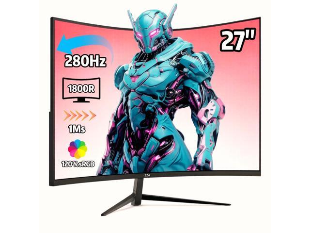 27 Inch Curved 280Hz Gaming Monitor, 1800R Curved Computer Gaming Monitor FHD 1080P, 4000:1, 120% sRGB, 1Ms GTG FreeSync HDR Low Blue Light HDMI...