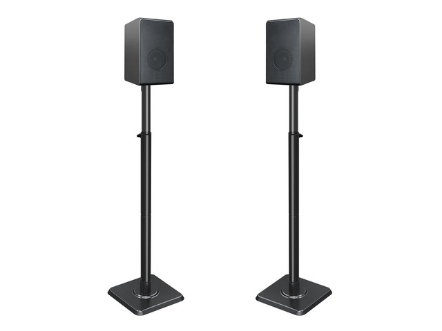 Speaker Stands Height Adjustable for Satellite & Small Bookshelf Speakers, Set of 2 Floor Stand Mount for Bose Polk JBL Sony Yamaha and Others -...