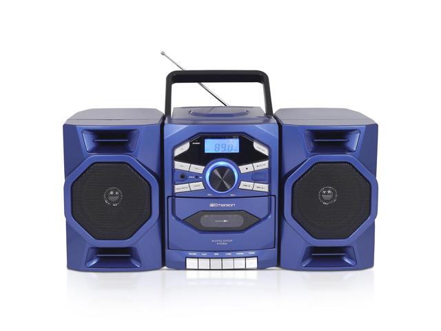 Portable CD Player Boombox with Cassette Player, Tape Recorder, AM/FM Radio, MP3 AUX Input, Detachable Speakers, AC/DC & Battery Operated Stereo.