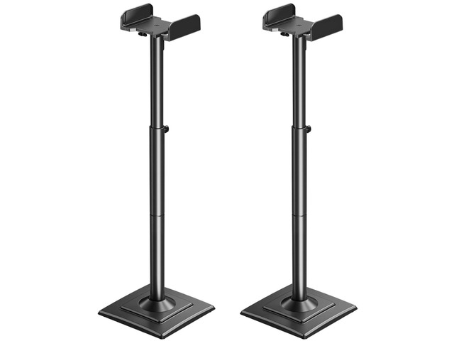 Universal Speaker Stands Pair Height Adjustable Max 43.3', Surround Sound Speaker Stands for Bookshelf Speaker Satellite Rear Speakers Up to 11...
