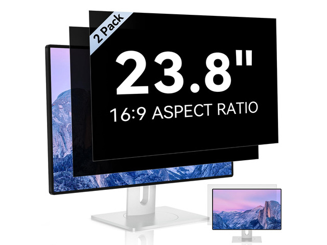[2 Pack] 23.8 Inch Computer Privacy Screen for 16:9 Aspect Ratio Widescreen Monitor, Eye Protection Anti Glare Blue Light Computer Monitor Privacy...