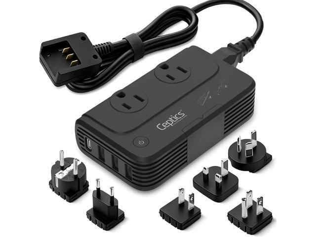 6 in 1 Travel Adapter and Voltage Converter, 220V to 110V Converter with Surge Protection, Universal Adapter with Types A, C, G, I attachments & 4.