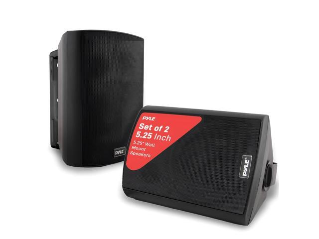 Waterproof Wall Mount Speaker System - 5.25 Inch Active + Passive Pair Wireless Bluetooth Compatible Indoor/Outdoor Stereo Sound Set with AUX IN -...