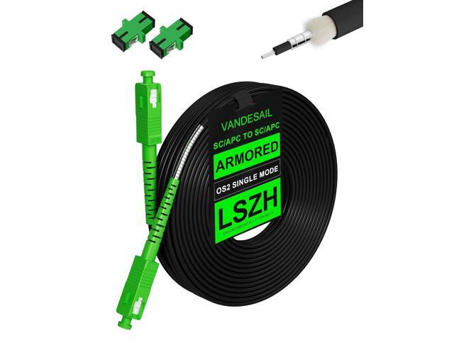 90M/295ft SC/APC Fiber Optic Internet Cable Extension, SC/APC to SC/APC Armored Fiber Patch Cable, SC to SC Single Mode OS2 Fiber Jumper Optical...