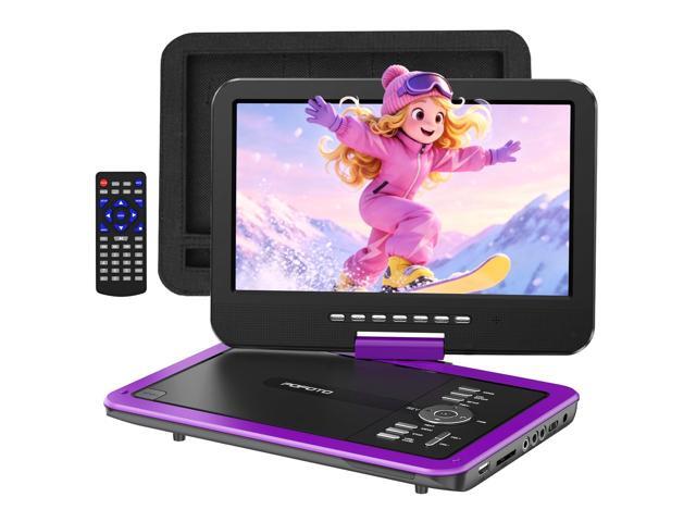 12.5' Portable DVD Player with 10.5' HD Swivel Screen, 6-Hour Battery Life, Car DVD Player with Dual Speakers, Supports CD/DVD/USB/SD Card, Include...