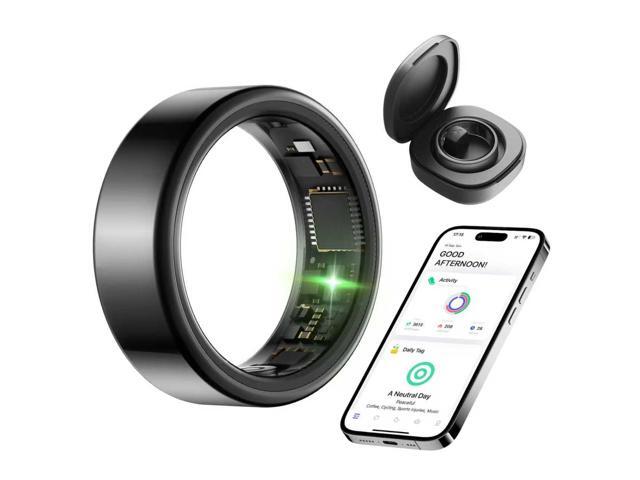 Smart Health Ring for Women Men Fitness Tracker with Heart Rate, Support Sleep Monitoring and Exercise Recording, IP68 Waterproof for iOS and...