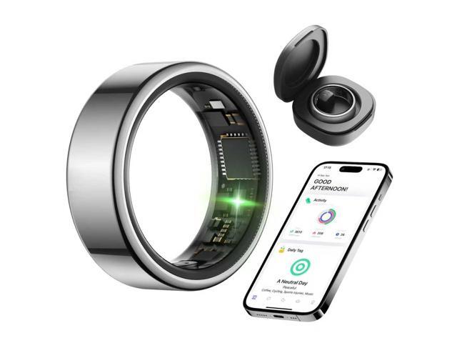 Smart Health Ring for Women Men Fitness Tracker with Heart Rate, Support Sleep Monitoring and Exercise Recording, IP68 Waterproof for iOS and.