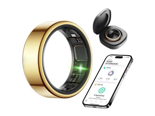 Smart Health Ring for Women Men Fitness Tracker with Heart Rate, Support Sleep Monitoring and Exercise Recording, IP68 Waterproof for iOS and.