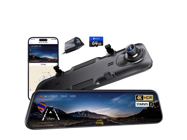 S12 Pro Mirror Dash Cam with STARVIS 2 Sensor, Rear View Mirror Camera 5.8GHz WiFi, 4K Front and 1080P Rear Backup Camera for Car, ADAS &BSD, Voice.