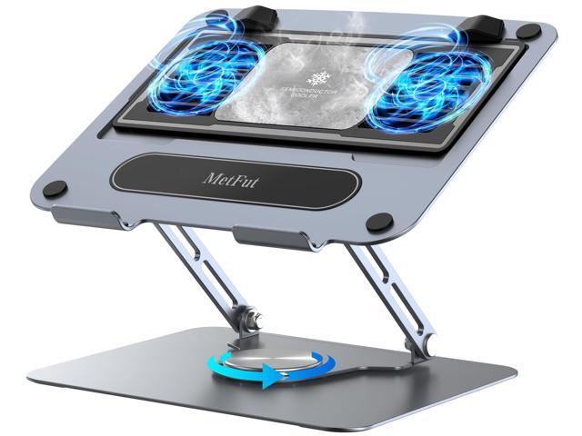 Laptop Cooling Pad with Detachable Fan & Cooler, Adjustable Height & Angle, 360 Rotation Base, Carbon Steel Framework, Ultra-Quiet & Super Sturdy...