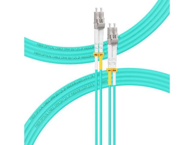 75M-1Pack OM4 LC to LC Fiber Patch Cable Multi Mode, MM Fiber Optic Cable, MMF Multimode Fiber Jumper Cord, 10Gb/40Gb/100Gb, Duplex, 50/125um,...