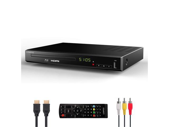 HD Blu-Ray Disc Player for TV with HDMI and AV Cables, 1080P, Built-in PAL NTSC, Coaxial Output, USB Input