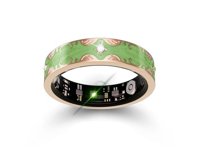 Smart Ring for Women Gift, Fitness & Vital Signs Monitoring, Sleep Tracker/Remote Photography/No Subscription(Green,9#)