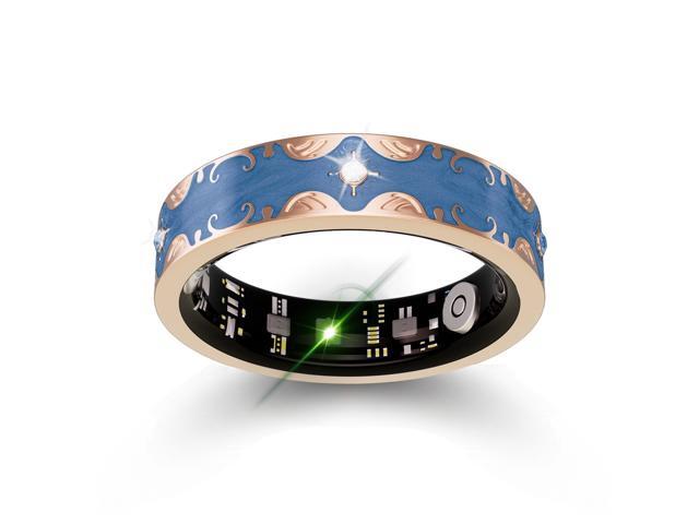 Smart Ring for Women Gift, Fitness & Vital Signs Monitoring, Sleep Tracker/Remote Photography/No Subscription(Blue,8#)