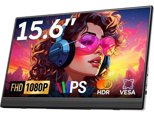 Portable Monitor for Laptop FHD 15.6' 1080P Ultra-Slim USB-C & HDMI External Second Screen for Laptop Travel Monitor Dual Speaker-Screen Extender for...