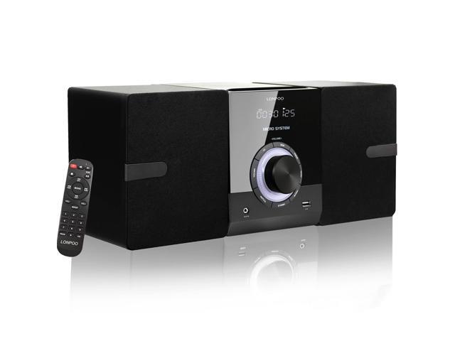 Compact Stereo System Speakers with CD Player, Bluetooth, FM Radio, Aux-in, USB-in, Earphone Jack, DSP-Tech, Remote, 30W Crisp-Sound Shelf Stereo...