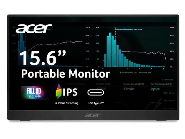 Portable Monitor 15.6' FHD IPS Adaptive-Sync Support (FreeSync Compatible) Slim Design External Monitor for Laptop PC/Mac 2 x USB 3.1...