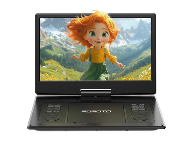 15.7' Portable DVD Player with 14.1' HD Swivel Screen for Kids & Elderly, 6-Hour Rechargeable Battery, Dual Speakers, Supports Multiple Disc...
