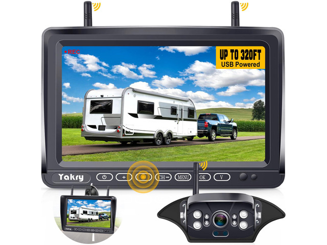 RV Backup Camera Wireless Plug and Play: Pre-Wired for Furrion System Recording Wide View Rear View Camera Clear Night Vision HD 1080P 7'' Touch...