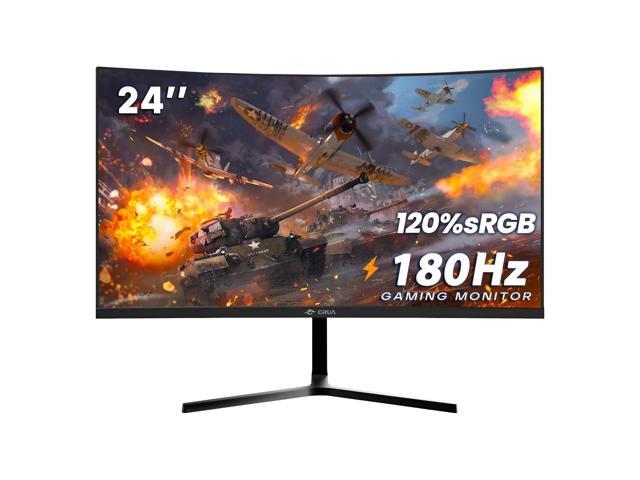 24 Curved Gaming Monitor, 180Hz/144Hz FHD 1080P, Support 120% sRGB, AMD FreeSync, Low Motion Blur, Wall Mount Installs Compatible, for Office and...