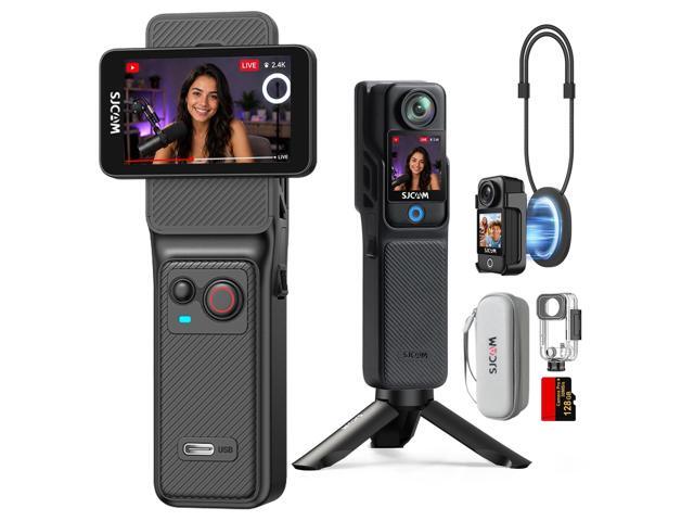 C400 4K Travel Vlogging Camera with 128GB Card,7H Recording Body Camera for YouTube Creators,6-Axis Stabilizer & 2.29'' Touch Screen,30M...