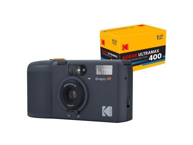 Snapic A1 35mm Film Camera 35mm, Reusable, 2-Zone Focus, Lightweight, Compact (Rhino Grey) Bundle with Ultramax 400/24EXP 35mm Roll Film
