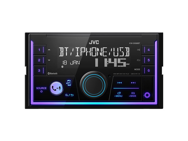 KW-SX88BT Bluetooth Double Din Digital Media Car Stereo with Shallow Chassis, Variable Color Dsplay, Front USB and Aux, Powerful Amplifier, AM/FM...