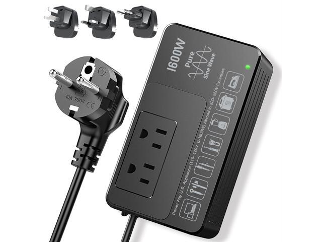 1600W 220V to 110V Voltage Converter, Power Any American Appliances in 220-250V, Plug & Play, No Limitations, Universal Power Plug Adapter Voltage...