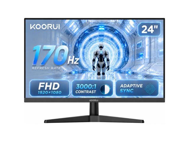 24 Inch Gaming Monitor, 170Hz FHD 1080P VA Display with 3000:1 Contrast, Eye Care, HDMI & VGA, VESA 100x100mm Mountable for Dorm Room, Dual-Screen...
