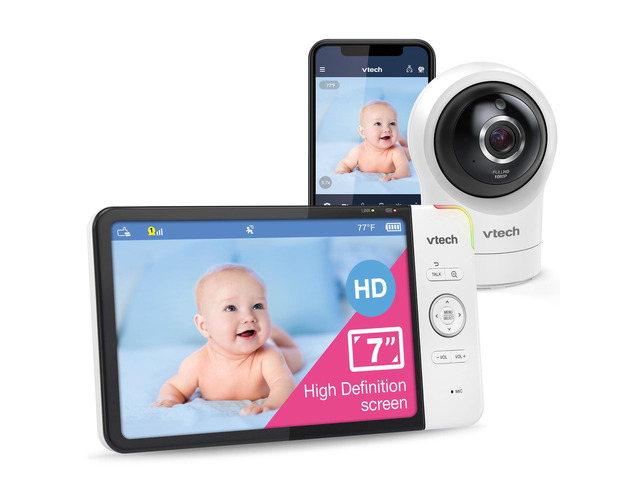 RM7764HD 1080p WiFi Remote Access Baby Monitor, 360° Pan & Tilt, 7 720p HD Display, HD Night Vision, Soothing Sounds, 2-Way Talk, Temperature Sensor,...