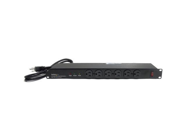 16 Outlet Horizontal 1U Rack Mount PDU Power Strip for Network Server Racks - Surge Protection - 120V/15A - 6ft Power Cord (RKPW161915)