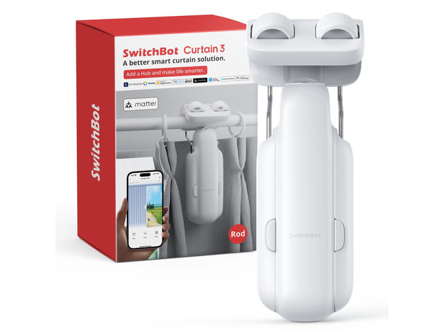 2025 Automatic Curtain Opener 3 Rod-Bluetooth Remote Control, WiFi & APP Control, Upgraded High-Performance, Add Hub to Work with Alexa, Google Home,...