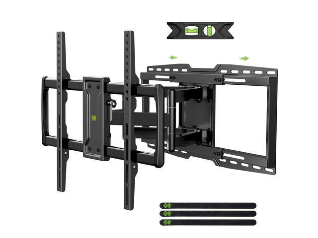 Heavy Duty Full Motion Sliding TV Wall Mount for 42-97 Inch TVs up to 150 lbs, Wall Mount TV Bracket for Wood Studs 12/16/18/24 inch, Swivel &...