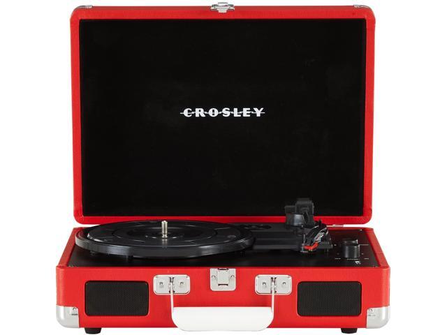 CR8005DP-RE1 Cruiser Plus Vintage 3-Speed Bluetooth in/Out Suitcase Vinyl Record Player Turntable, Red